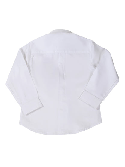 White Shirt With Half Patchwork For Boys