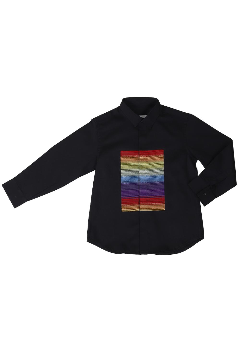 Black Square Patchwork Shirt