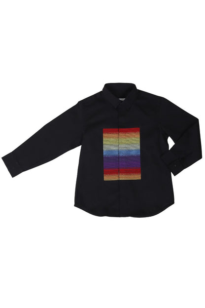 Black Square Patchwork Shirt