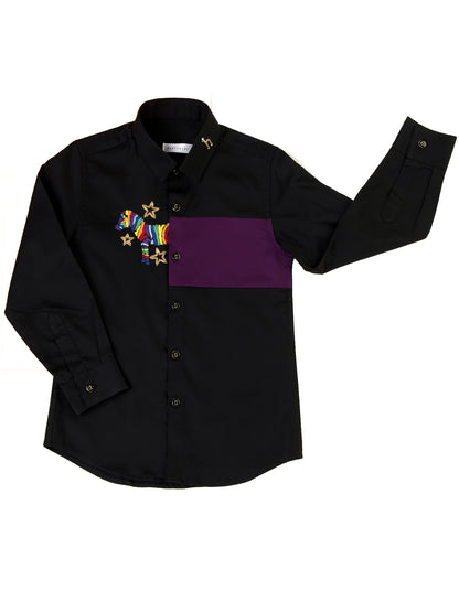 Half zebra black shirt